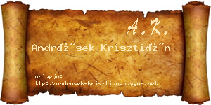 Andrásek Krisztián névjegykártya