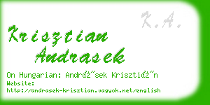 krisztian andrasek business card
